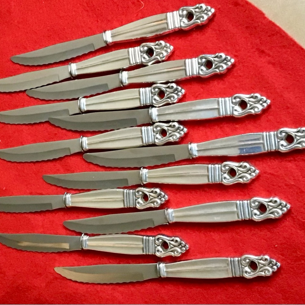 Royal Danish International Sterling Silver Serrated Steak Knives